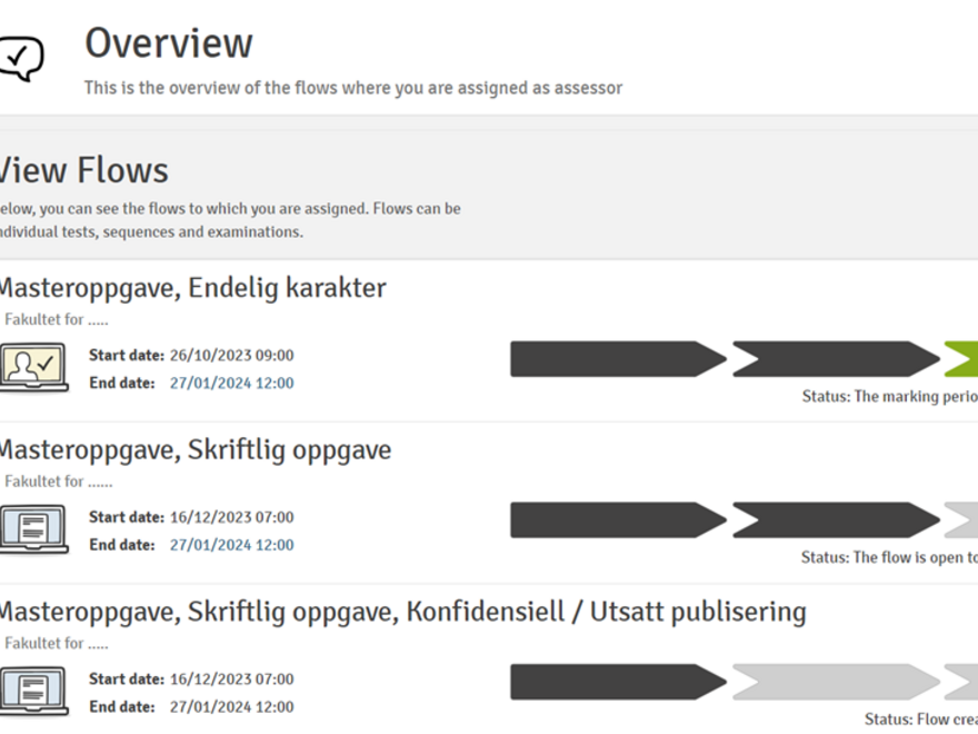 Overview in WISEflow