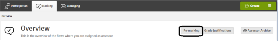 Go to Re-marking overview